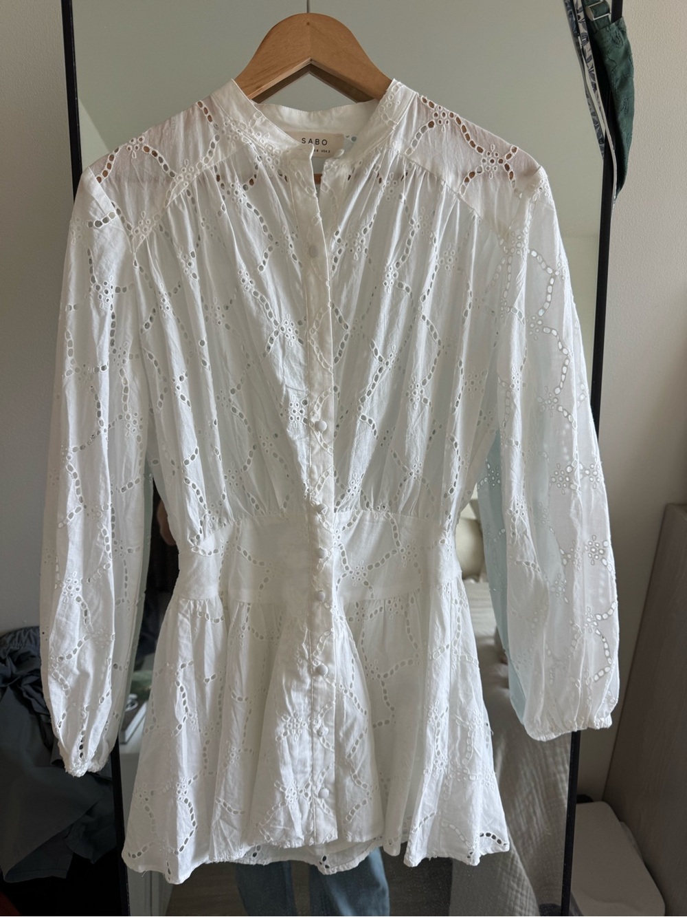 SABO White Eyelet Mini Dress